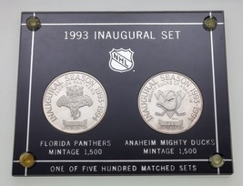 1993 Florida Panthers &amp; Anaheim Mighty Ducks Set 1 Oncia Argento Rotondo Ogni Le - £128.72 GBP