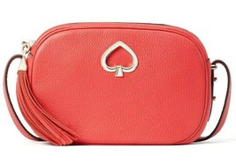 Kate Spade Kourtney Coral Red Leather Oval Crossbody Bag WKRU6817 NWT $279 FS - £91.49 GBP