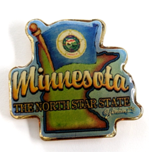 Minnesota North Star State Flag Map Lapel Pin MN Souvenir VTG - $12.99