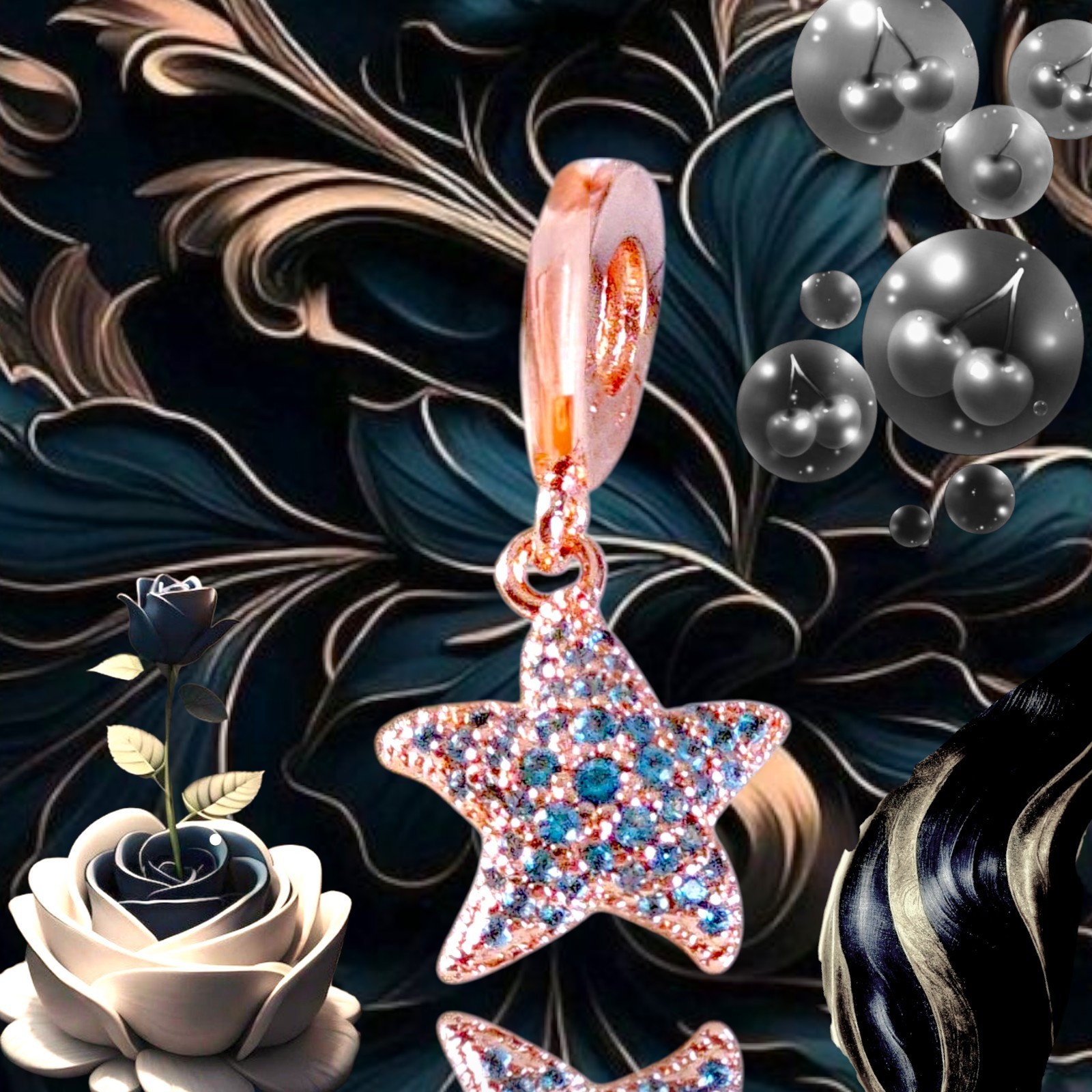 Pandora 14K Rose   Gold Plated Sparkling   Starfish Dangle Charm US SELLER  Item image 9