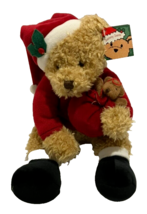 Teddy Bear Plush Russ Berrie Sammy Santa Claus  Avon Christmas Original Tag - £8.57 GBP