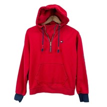 Tommy Hilfiger Sport Womens XS Hoodie Rich Red Half-Zip Spell-out Sleeve  - £11.58 GBP