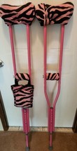 Pink Color Aluminum Underarm Crutches for Adults Adj.  Bounce Back Padding  - $98.96