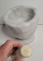 Mortar & Pestle White & Gray Marble Set image 3
