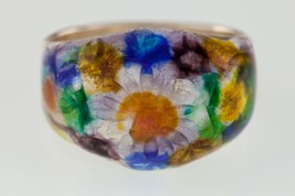 Multi Color Enamel Dome Sterling Silver Ring (Size 8.50) - £38.89 GBP