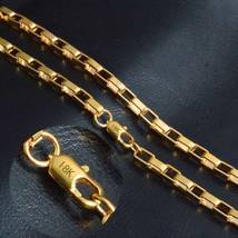 Stamp real18K gold filled mens/unisex chain necklace 20&quot;6 mm gf60 xmas gift - £26.37 GBP