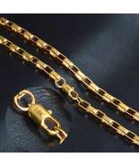 Stamp real18K gold filled mens/unisex chain necklace 20&quot;6 mm gf60 xmas gift - £25.95 GBP