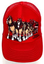 Vintage Busch Gardens Budweiser Clydesdale Red Snapback Trucker Hat Cap ... - $15.00