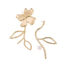 Fashion Pearl Flower Long Earrings for Women Aesthetic Accessorie Korean Style B - £6.62 GBP