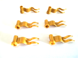 6x LEGO Wavy Gold Streamer Flag Topper Part Castle Pirate Ship Knights New - £7.52 GBP