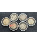 Lot of 6 Dimes 1899 &amp; 1914 Barbers 1917 &amp; 1936 Mercury 1963 D &amp; 1964 Roo... - $816.18 MXN