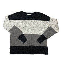 Christian Siriano Striped Merino Wool Blend Knit Sweater Gray Black - Si... - £22.42 GBP