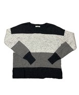 Christian Siriano Striped Merino Wool Blend Knit Sweater Gray Black - Si... - £22.10 GBP