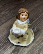 Goebel Weihnacht Porcelain Singing Angel Candleholder w Flowing Yellow D... - $27.38 CAD