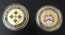 Us Army Challenge Coins 4th Infantry Division And Command And General Staff Coll - £26.99 GBP
