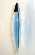 Baccarat Plume Blue Crystal Chandelier Pendant Drop Ornament Silver Cap ... - $89.00