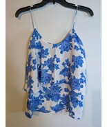 PAPER CRANE WHITE  &amp; BLUE FLORAL CAMI Small NEW - $37.24 CAD