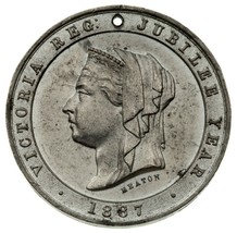 1887 Grande-Bretagne Reine Victoria Doré Jubilé Médaille - $48.51