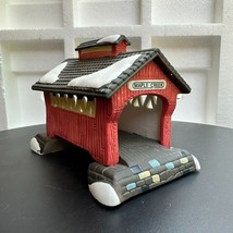 Dept 56 Red Covered Bridge, New England Village Christmas Accessory - 1988 - £23.46 GBP