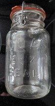 1930 - 1960 Antique Glass Atlas E-Z Seal Quart Canning Jar with Glass Lid Clear - £7.06 GBP
