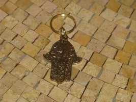 Brass Hamsa Charm Key Chain-Brass hamsa keychain-Hamsa keychain - Brass ... - £7.50 GBP