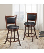 2 Pieces 24 Inch Swivel Counter Stool Dining Chair Upholstered Seat-Brow... - $3,851.53 MXN