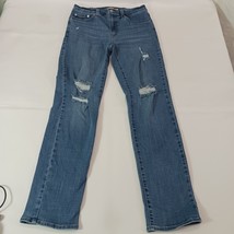 Levi’s 724 High Rise Straight Women's Blue Cotton Distressed Jeans Size 29 29×30 image 12