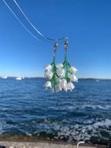 Unique Beaded Lily of the Valley Earrings - £11.05 GBP