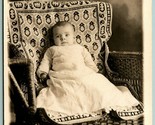 RPPC Cute 10 Week Old Baby on Wicker Chair w BlanketsUNP 1904-18 AZO Pos... - $3.91