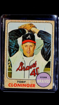 1968 Topps #93 Tony Cloninger Atlanta Braves Vintage Baseball Card - £2.26 GBP