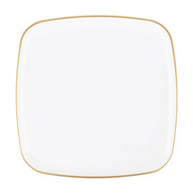 14&quot; Disposable Square White Durable Plastic Serving Plates with Gold Rim 24pack - £95.49 GBP