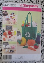Simplicity 2445 Toy Felt Food Egg Carton Bag Fruits Vegetables Cupcakes ... - $10.93