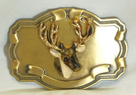 Brass Belt Buckle Deer Head - $239.70 MXN