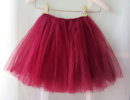Flower Girl Skirts, Baby Tutu Skirt, Infant Tulle Skirt - Red, Elastic Waist image 3