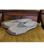 Merrell Rumba Moss Green Slip-On Slides Women&#39;s 6.5 M Leather Stretch Mesh - $19.75
