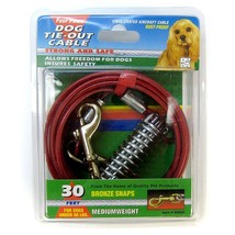 Four Paws Dog Tie Out Cable - Medium Weight - Red 30&quot; Long Cable - $71.32