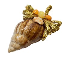 Seashell Christmas Tree Ornament Vintage Conch Shell Handmade - $11.89