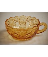 Vintage LE Smith Heritage Quintec Amber Open Handle Nappy Bowl Star Cane... - £19.41 GBP