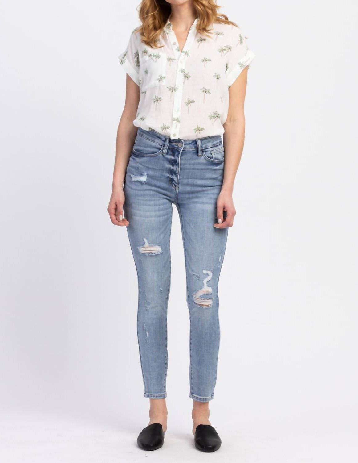 Judy Blue Distressed Skinny Jeans Light Wash - $48.00