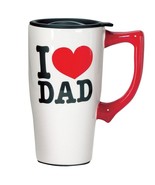 Travel Coffee Mug Cup I Love Dad Ceramic Insulated Hot or Cold Locking L... - £13.36 GBP