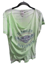 Vintage Harley Davidson Large Green Womans T Shirt Las Vegas Sz Large - £7.88 GBP
