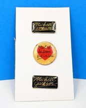 Michael Jackson Pin Lot of 3 Vintage 80s Enamel Lapel Hat Tie Backpack Tac - £3.83 GBP