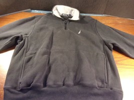 NAUTICA BLACK PULLOVER SWEATSHIRT JACKET SIZE LARGE WARM SI 717 - $301.33 MXN