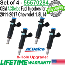 OEM x4 ACDelco 8-Hole Upgrade Fuel Injectors for 2011-15 Chevrolet Cruze 1.8L I4 - £97.42 GBP