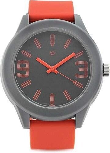 Montre pour homme analogique orange noir cadran, plastique, bracelet rouge - $32.78