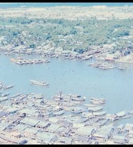 Vintage Photo Slide Vietnam War Era Aerial RiverLife Boats Shacks - $19.99
