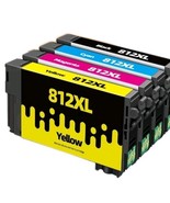  Ink Cartridges Compatible With  Epson 812XL Color Combo Pack New  - $67.03 CAD