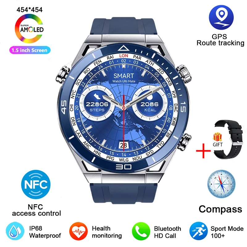 For Watch Ultimate New Smart Watch Men NFC ECG+PPG Bluetooth Call Music ... - £56.91 GBP