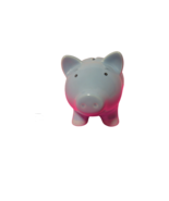 Blue Polka Dot Ceramic Piggy Bank Small 7&quot;L x 5&quot;W White Stopper On Bottom - £11.83 GBP
