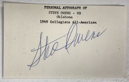 Steve Owens Signed Autographed 3x5 Index Card - 1969 Heisman Winner - £15.68 GBP